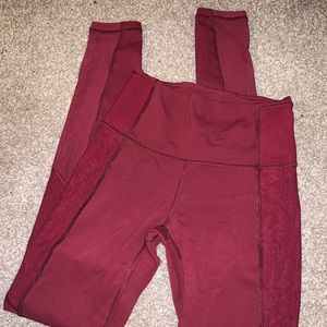 Lululemon mesh side leggings maroon / wine red